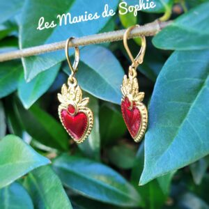 Boucles d’oreilles coeur sacré