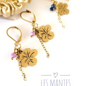Boucles d&rsquo;oreilles Hibiscus