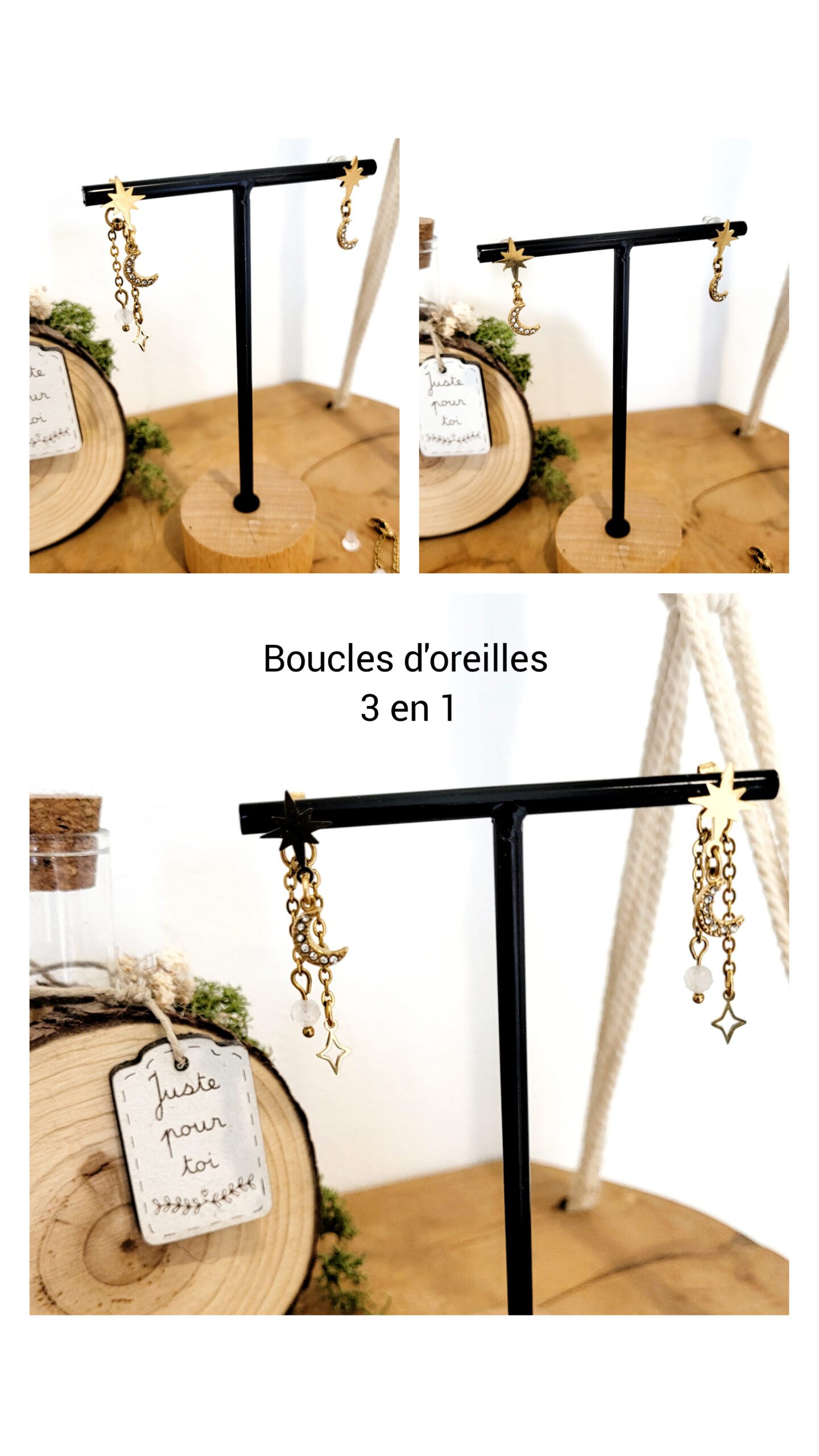 Boucles d'oreilles Isile (doré) – Image 4