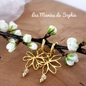 Boucles d&rsquo;oreilles Anéa (citrine)