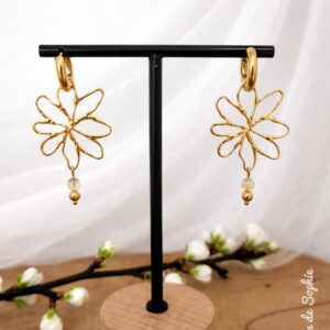 Boucles d&rsquo;oreilles Anéa (citrine)