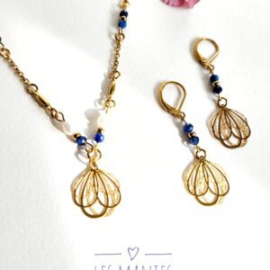 Parure Fleur de Lotus (cyanite)