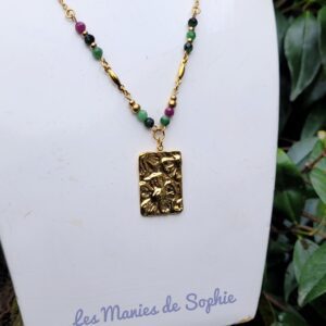 Collier Amélia ( rubis zoïsite)