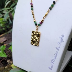 Collier Amélia ( rubis zoïsite)