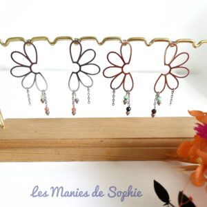 Boucles d&rsquo;oreilles Rosalie (argenté)