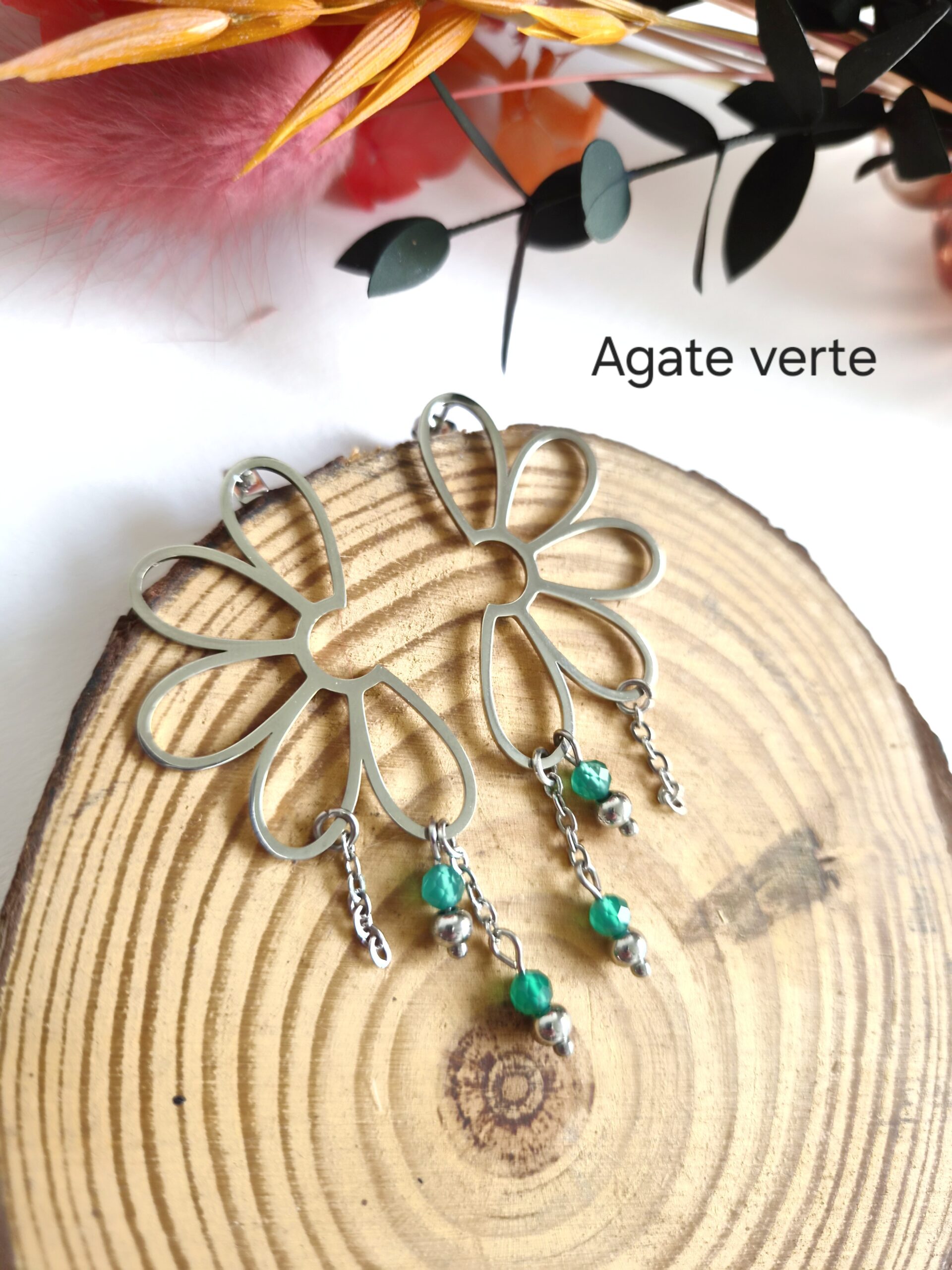 Boucles d'oreilles Rosalie (argenté) – Image 3