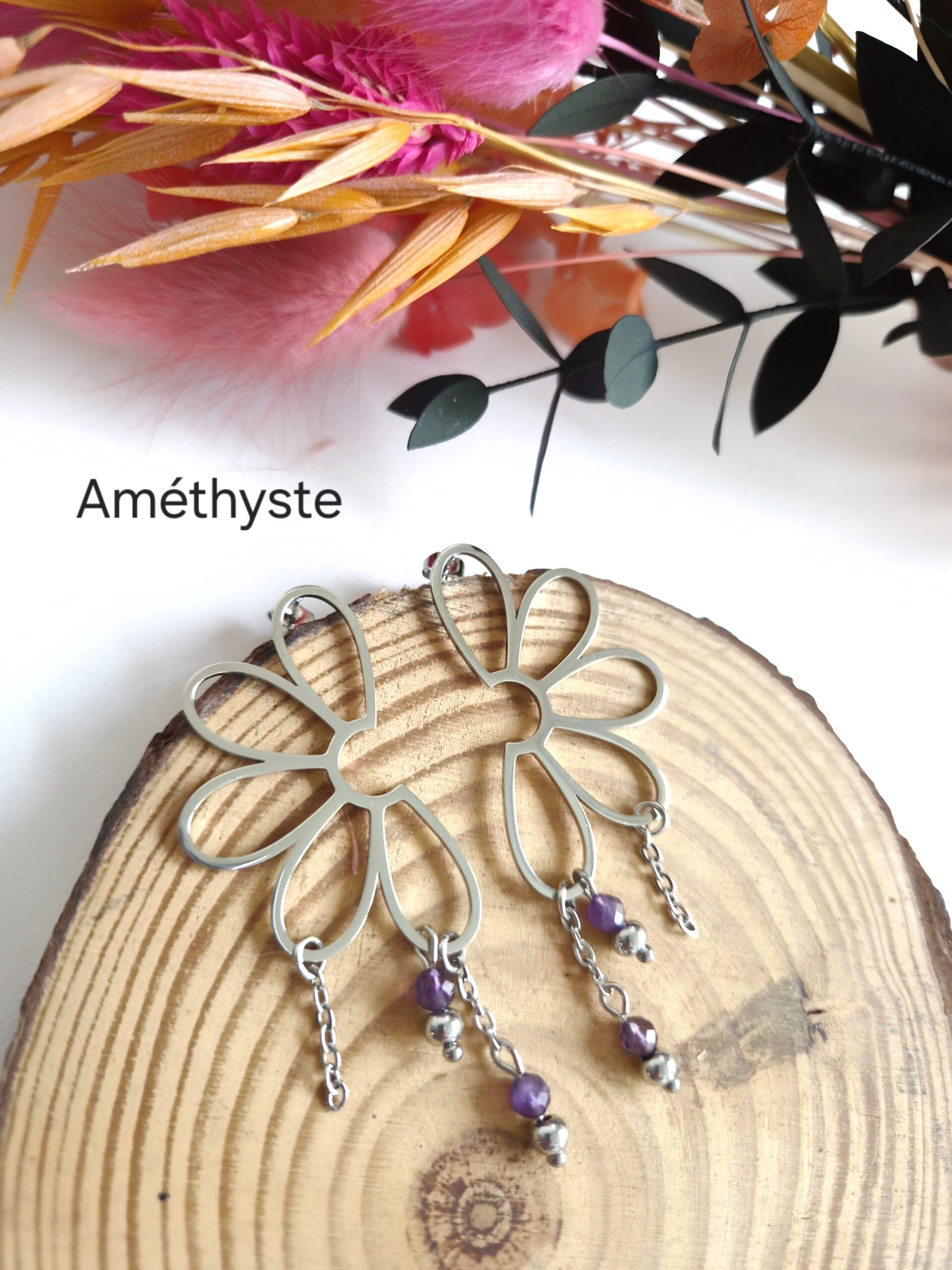 Boucles d'oreilles Rosalie (argenté) – Image 5
