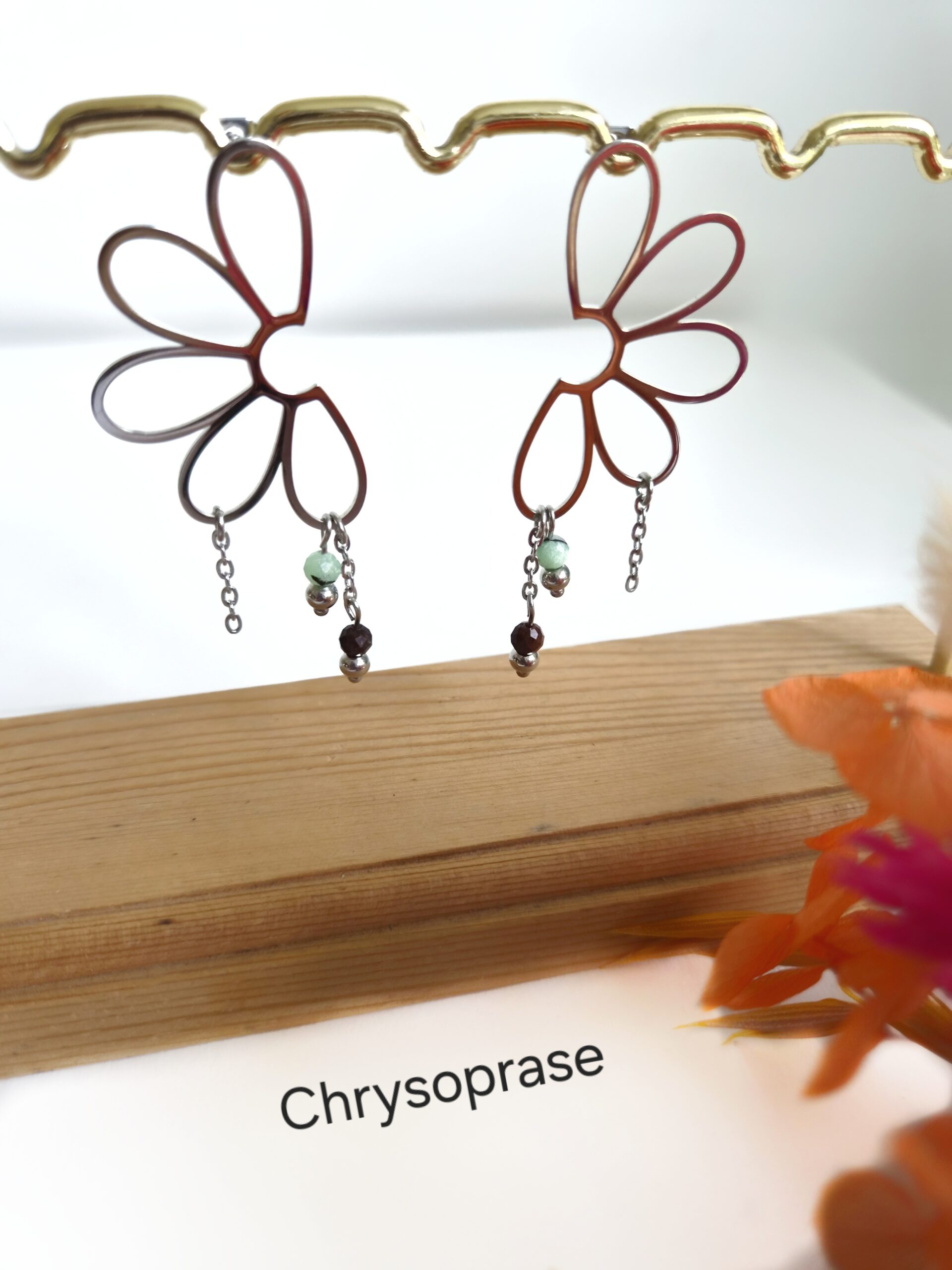 Boucles d'oreilles Rosalie (argenté) – Image 6