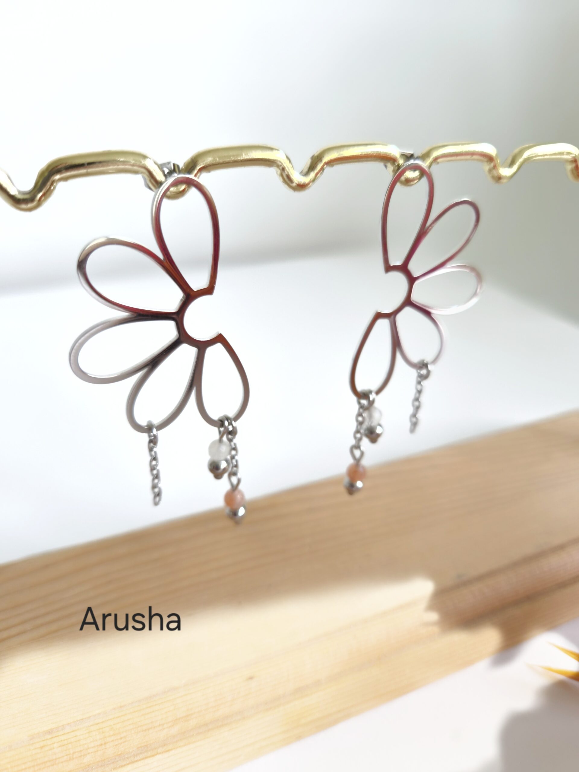 Boucles d'oreilles Rosalie (argenté) – Image 4