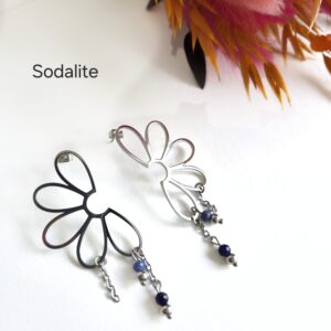 Boucles d&rsquo;oreilles Rosalie (argenté)