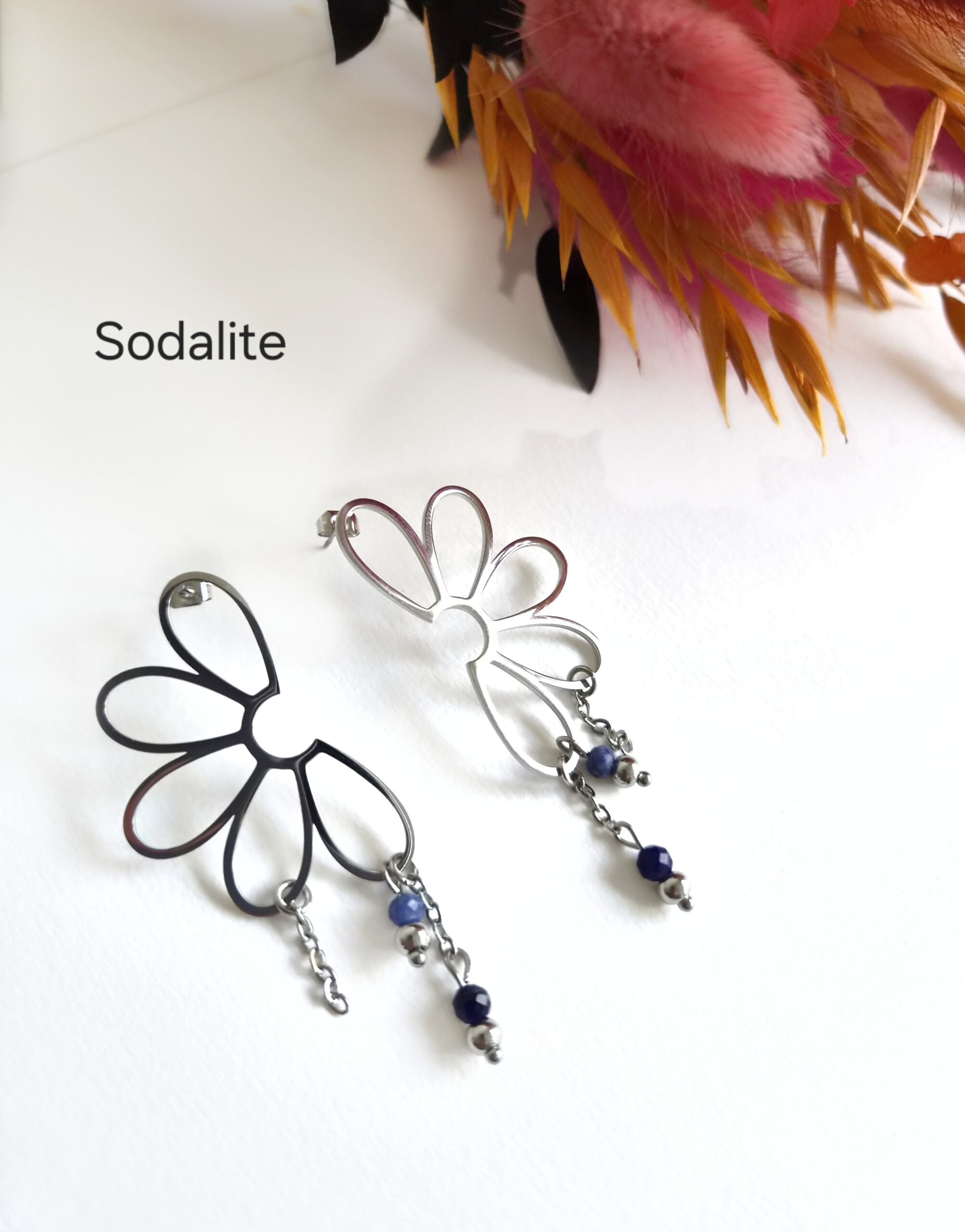 Boucles d'oreilles Rosalie (argenté) – Image 2