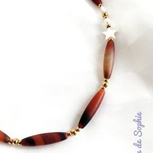 Collier Norane (Agate botswana)